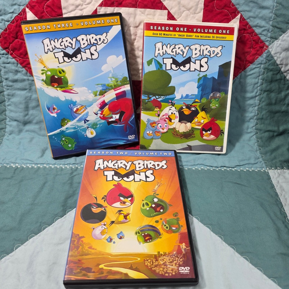 Angry Birds Toons DVD Set Kids Multi-Color Season 1 2 3 Volumes